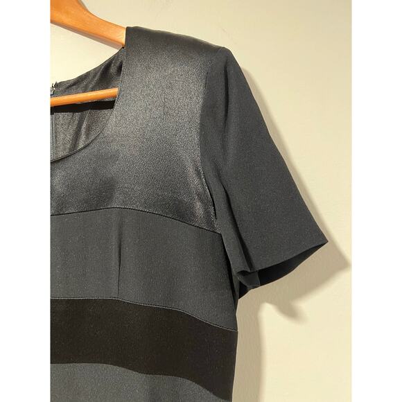 Talbots Cocktail Dress Short Sleeve Satin Panels Maxi Length Size 8 JL - Picture 5 of 12